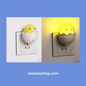 Light-controlled sensor LED duck night light with mushroom design, EU plug wall socket lamp for bedroom, hallway and nursery.