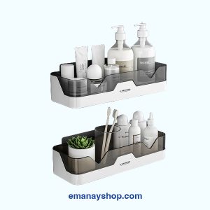 Premium bathroom corner shelf storage rack organizer for shampoo, shower gel, soap and bathroom accessories.