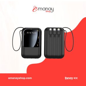 10,000mAh Standard Charging Power Bank with Built-in Cables