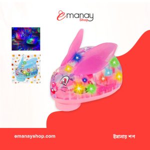 Transparent Musical Rabbit Toy with Colorful Lights